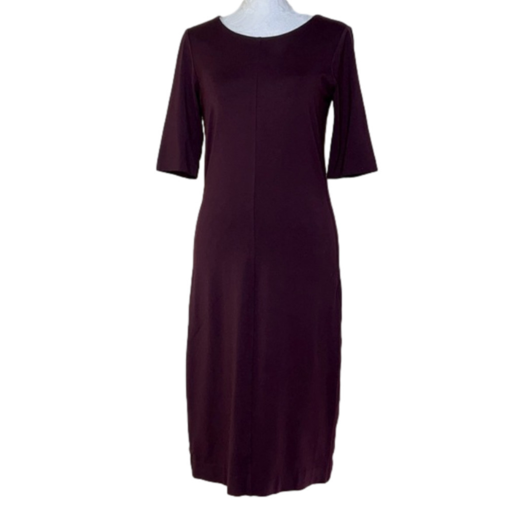 Diane von Furstenberg Raquel Burgundy 3/4 Sleeve Bodycon Dress - Size Medium